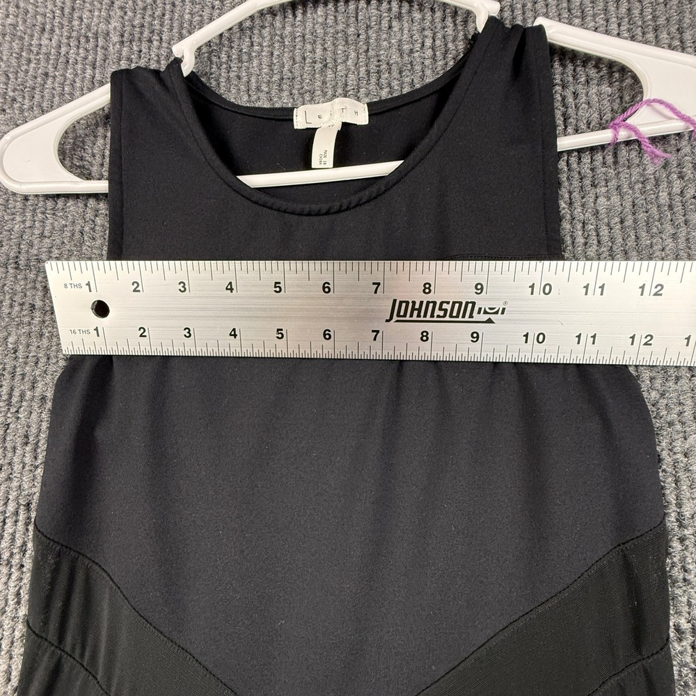 Leith Womens XS Black Sleeveless Mesh Panel Bodycon Mini Dress - See pictures - Picture 4 of 13